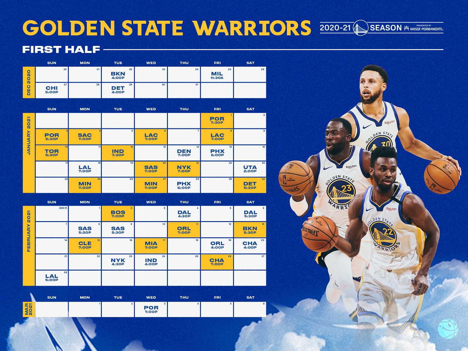 Warriors Announce First Half of 20 20 Season   Golden State Warriors
