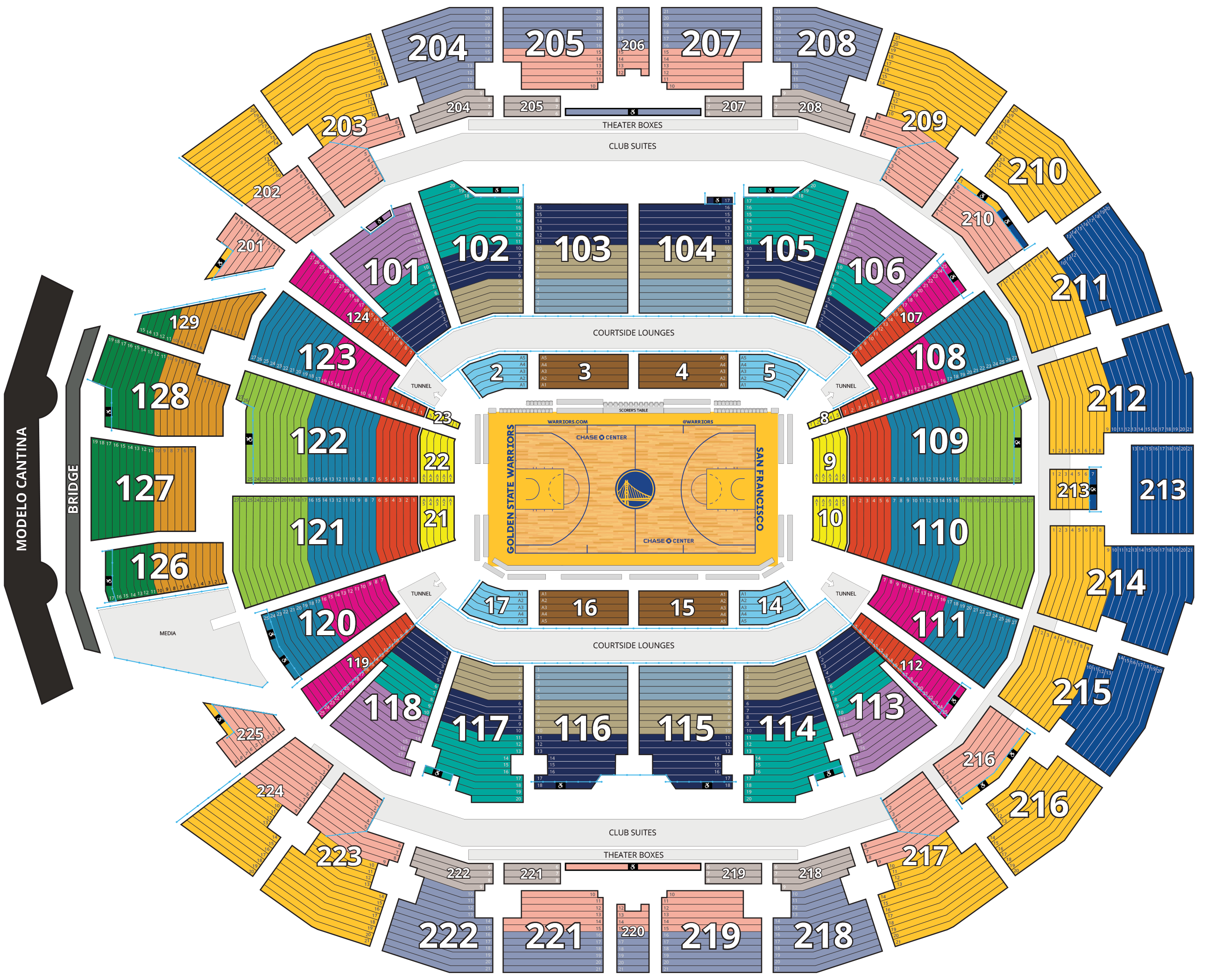 Chase Center Seating Map